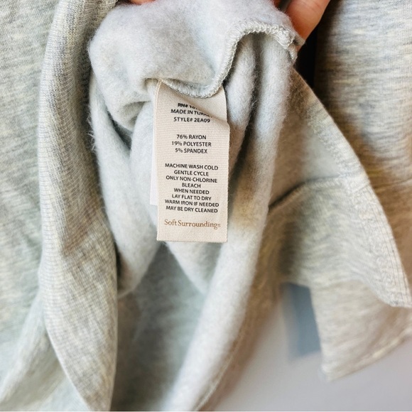 Soft Surroundings Fleece Lined Grey Tunic Sweater Gold Buttons - Picture 9 of 9